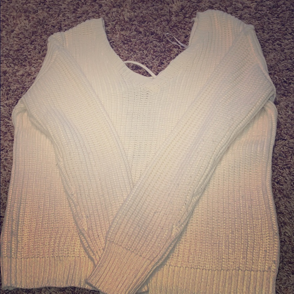 white sweater
